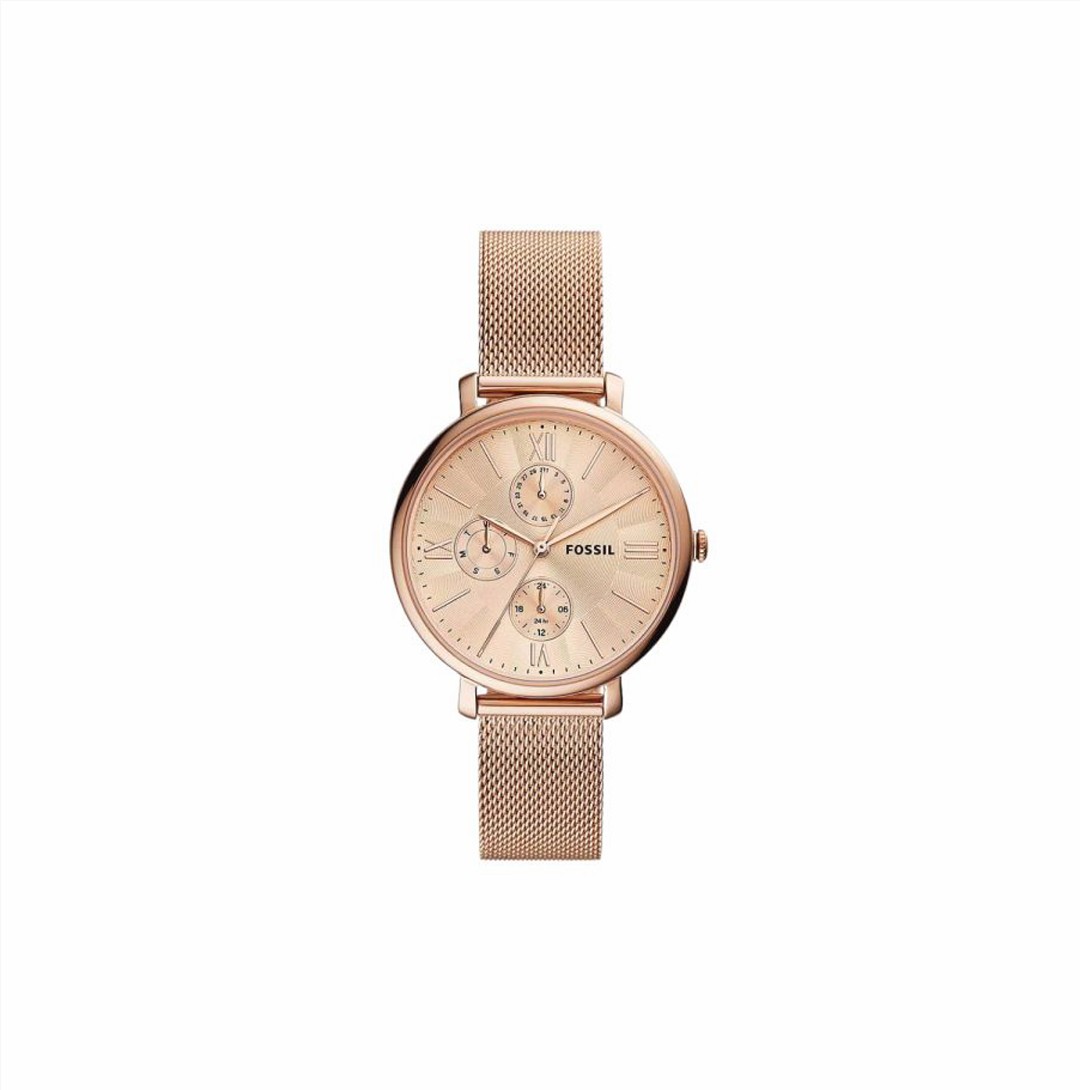 Jacqueline Multifunction Rose Gold-Tone Stainless Steel Mesh Watch (ES5098)