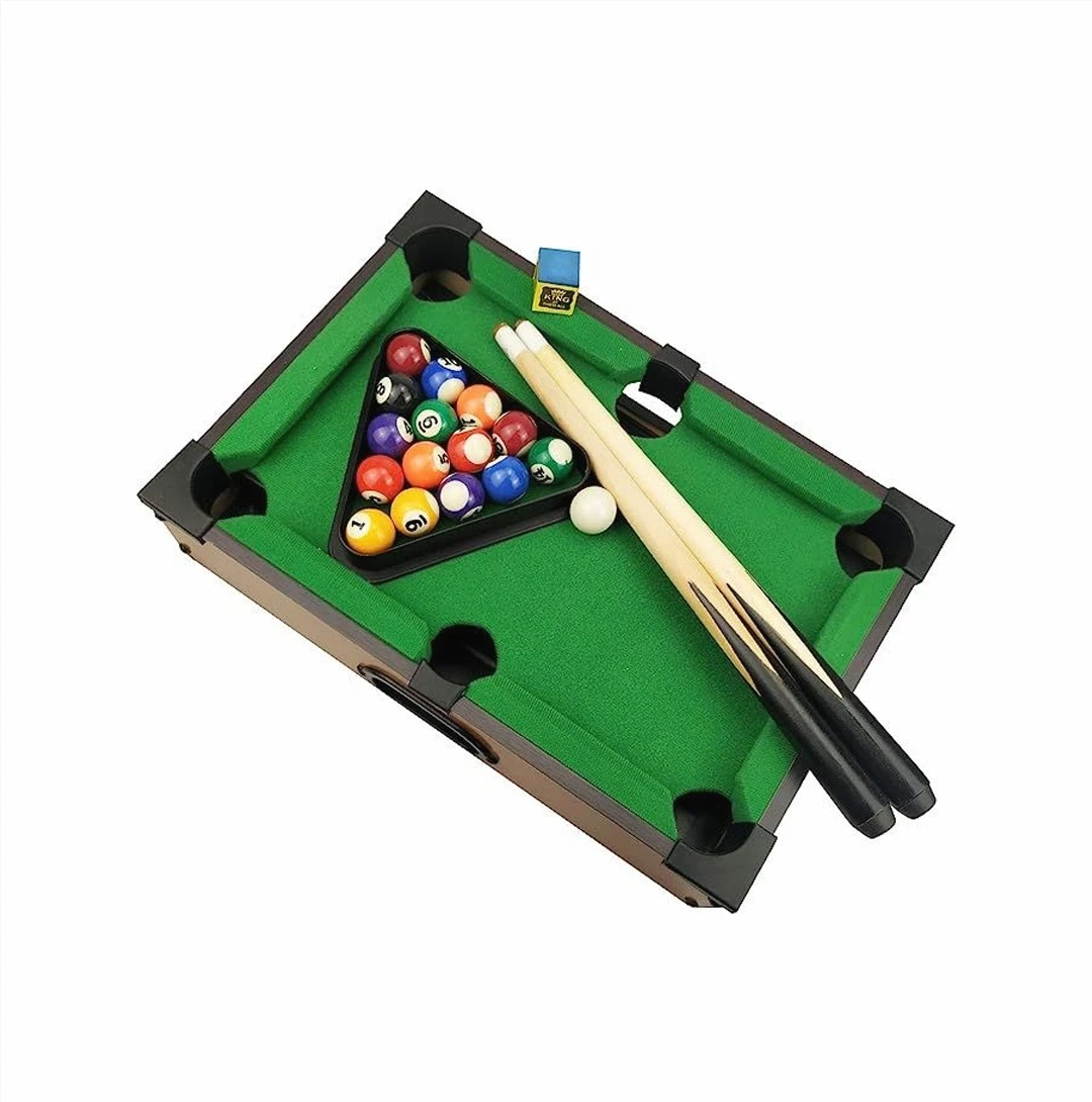 Mini Pool Table Game With Balls, Cue, Chalk, Billiard Table