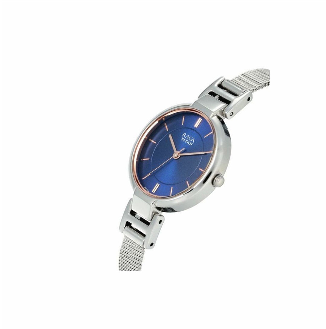 Titan Raga Viva Blue Dial Women Watch With Metal Strap (NS2608SM02)