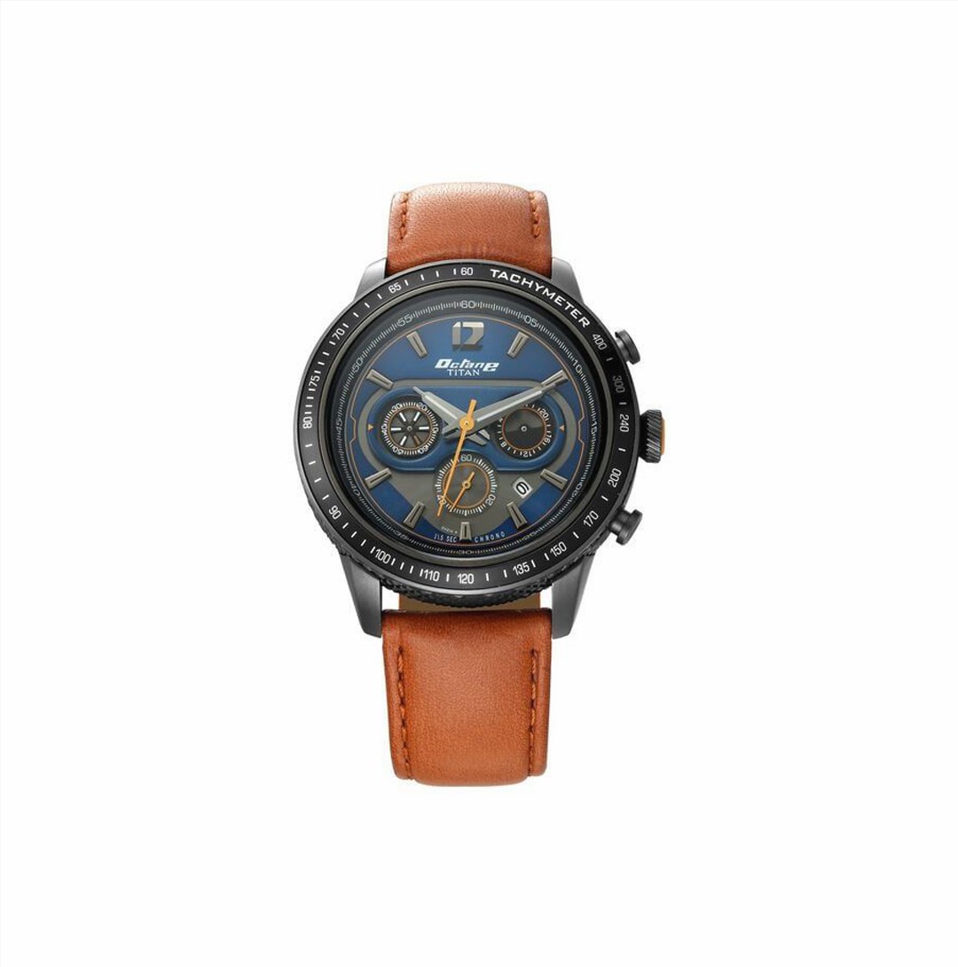 Titan Octane Blue Chrono Leather Strap watch for Men (NS1762KL01)