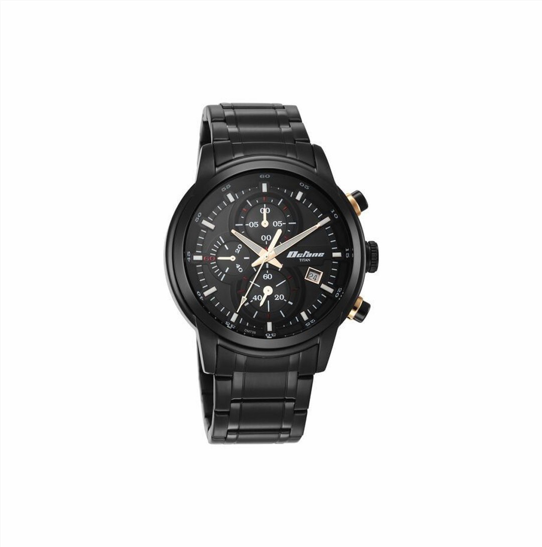 Titan Octane Black Dial Chronograph Watch for Men (NS90086KM05)