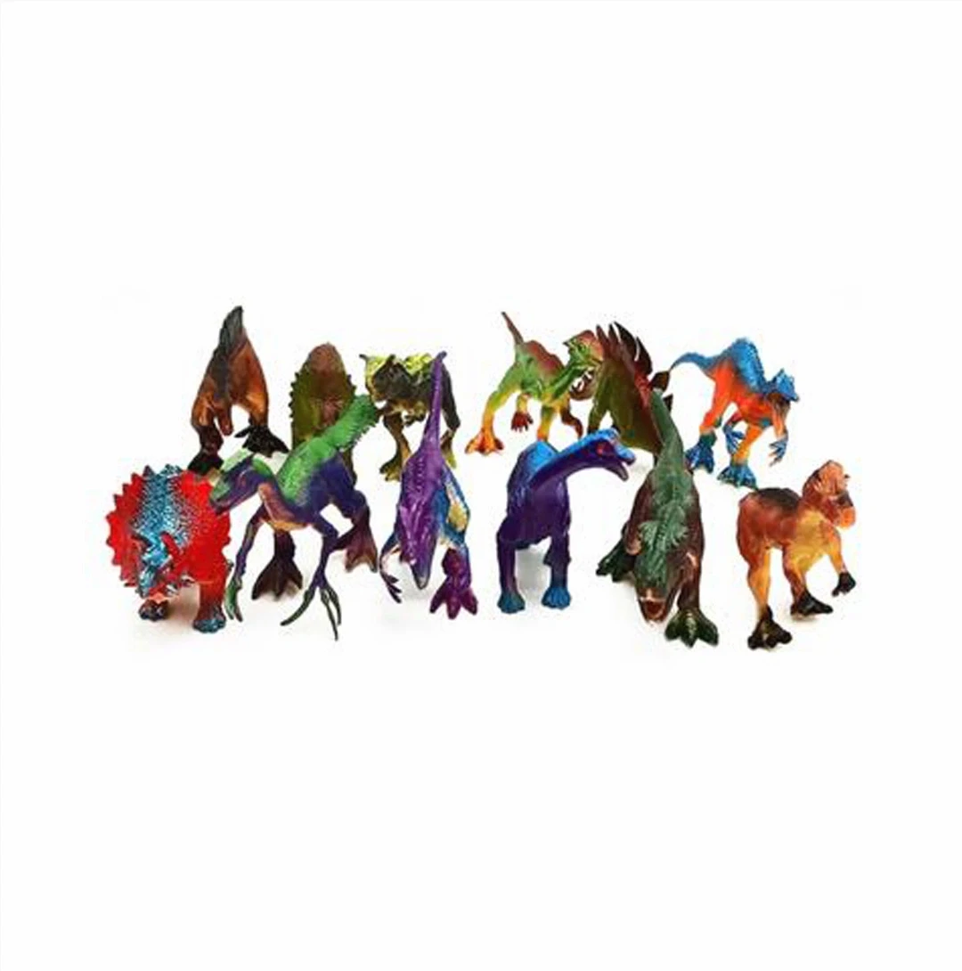 Rubber Dinosaur Dino World Action Figure Toys || 12 Pcs