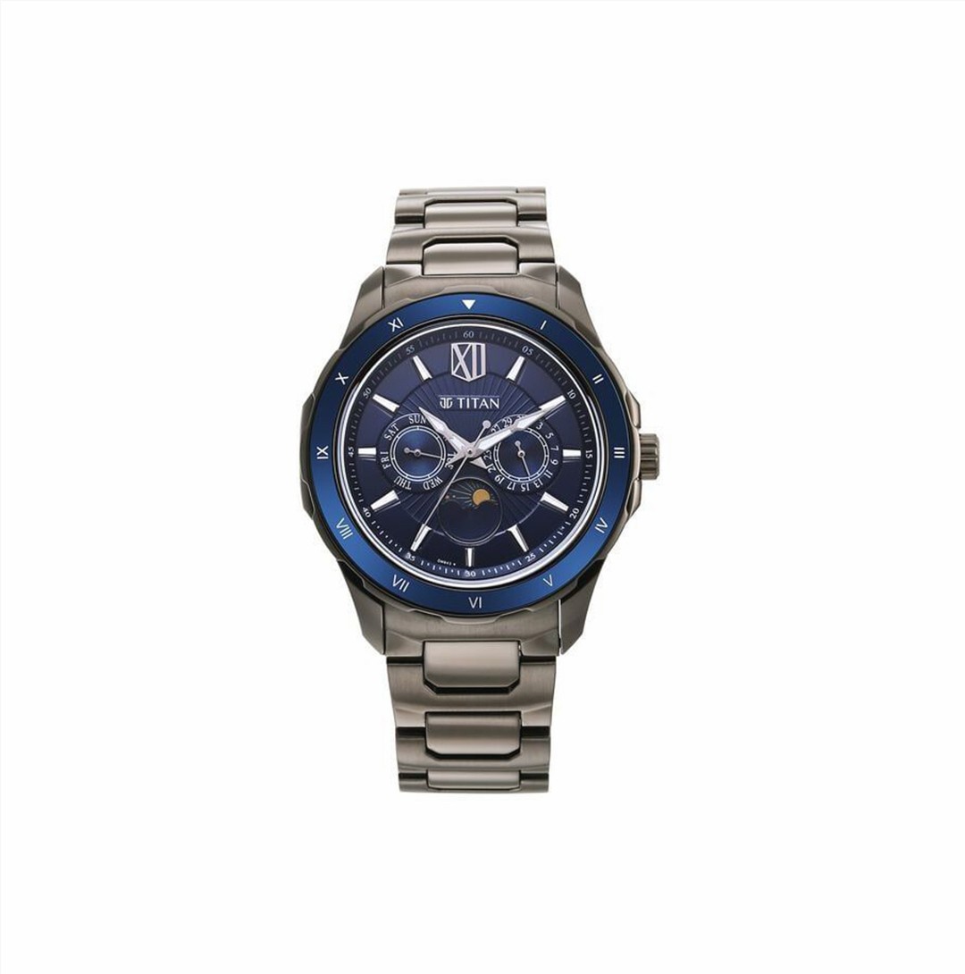 Titan Regalia Premium Blue Dial Stainless Steel Strap Watch for Men (NS1688KM07)