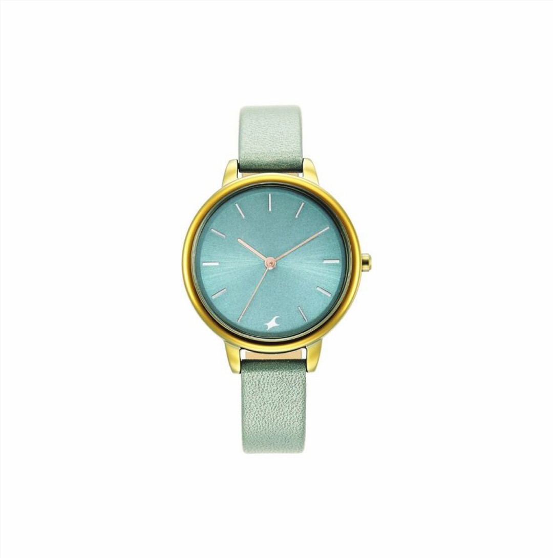 Fastrack Glitch Quartz Analog Blue Dial Leather Strap Watch for Girls (NS6234QL02)