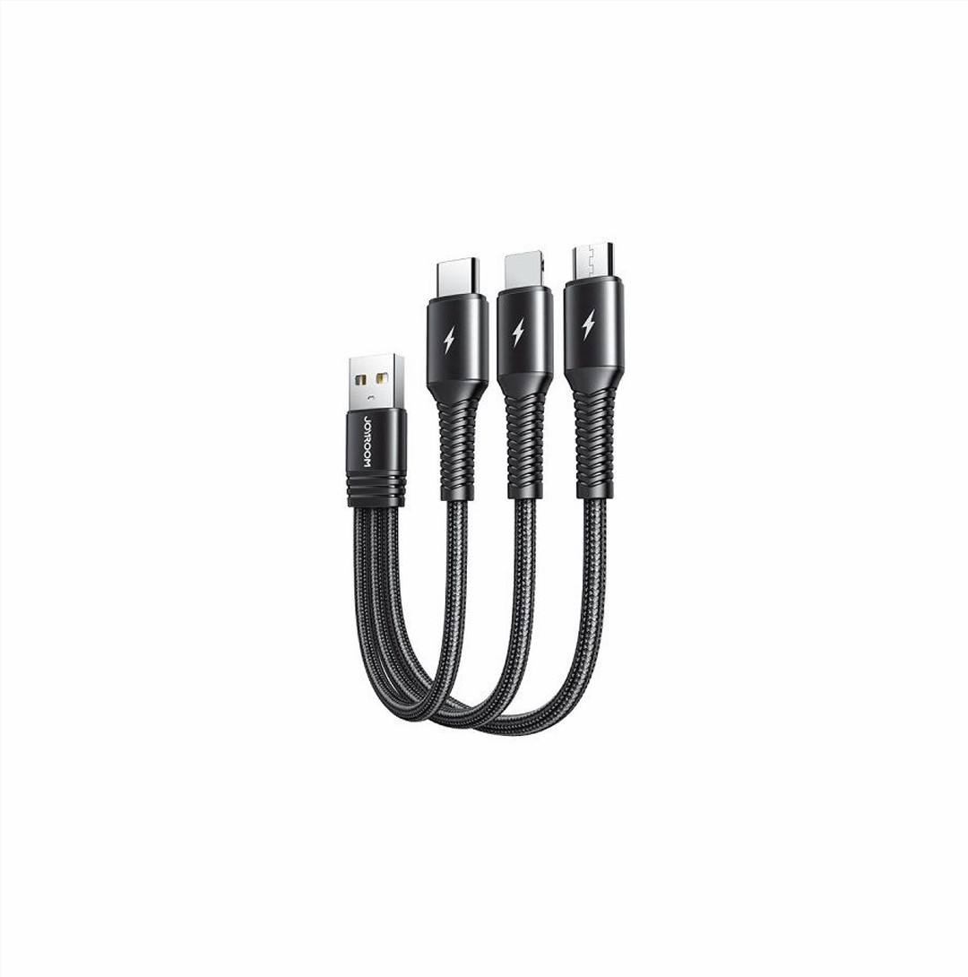 Joyroom 3 In 1 Charging Cable 0.15m-Micro Type C Lightning (S-01530G9)