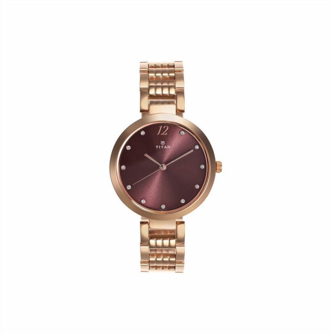 Titan Sparkle Pink Dial Analog Stainless Steel Strap watch for Women (NS2480WM03)