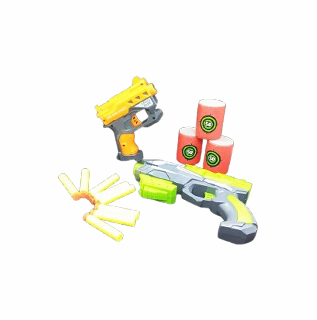 Fires Foam Shooter Plastic Soft Bullet Blaster Space Toy Gun With Suction Target Drum & Bullet