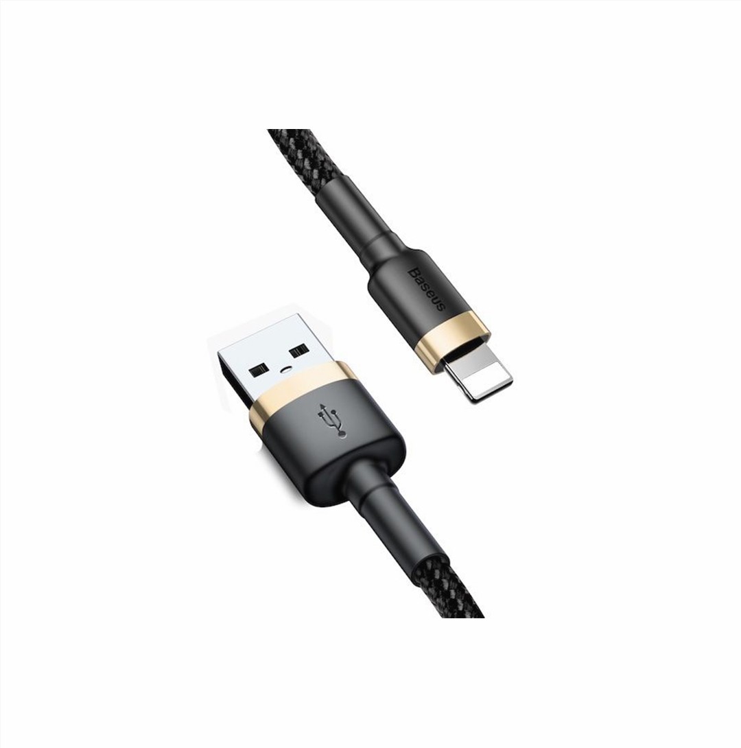 Baseus Cafule Cable Durable Nylon Braided Wire USB / Lightning 1.5A 2M black-gold (CALKLF-CV1)