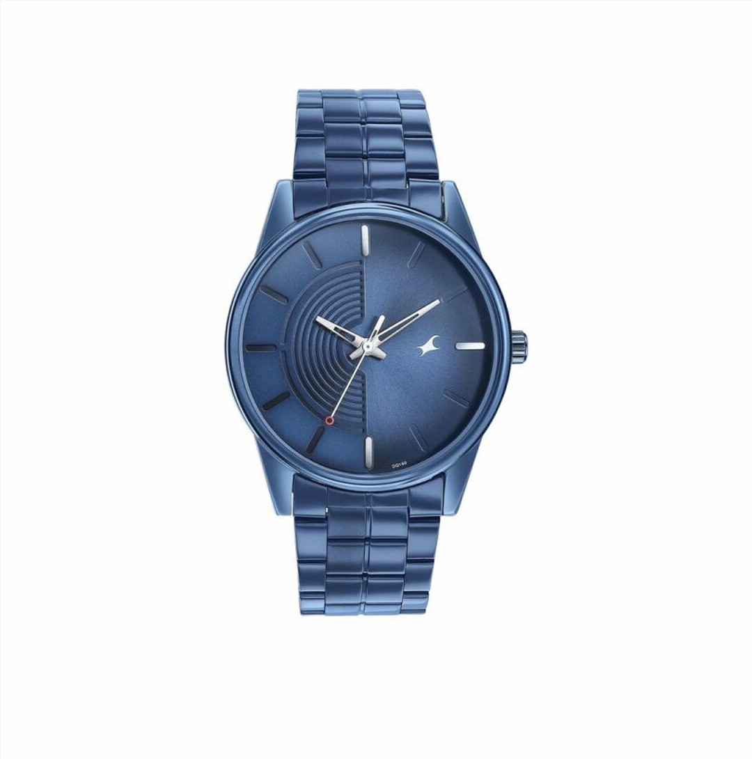 Fastrack 3305QM02 Stunnerse Quartz Analog Blue Dial With Blue Metal Strap Watch for Guys