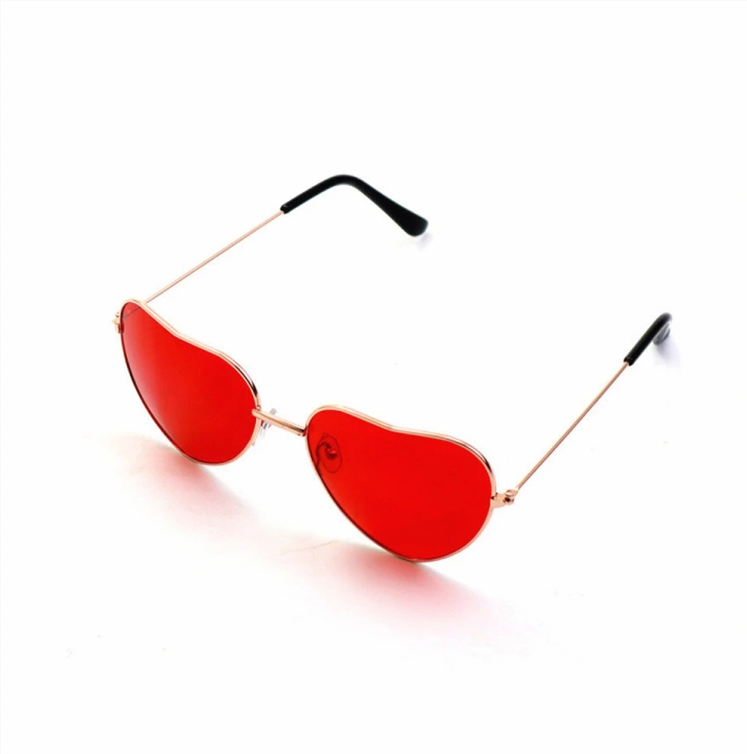 Cross-border popular metal love sunglasses || UV resistance || Pink heart-shaped party glasses